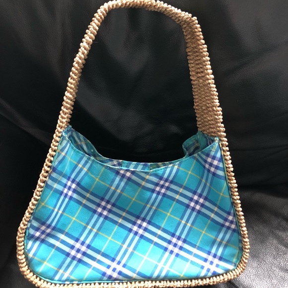 Burberry Plaid Straw Bag - Picture 1 of 6